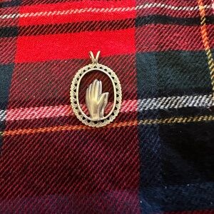 Elegant Box Chain and Praying hands pendant